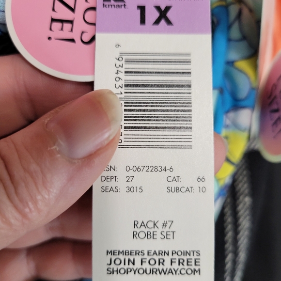 NWT Vintage Pink Kmart Robe/Chemis Set Orange Floral Size 1XL Cotton Poly Blend - Picture 10 of 10